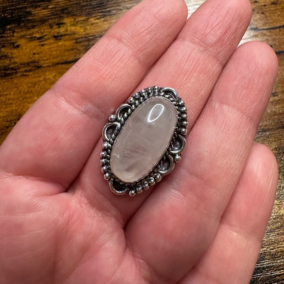 Rose quartz Sterling Silver overlay ring - Picture 13 of 14